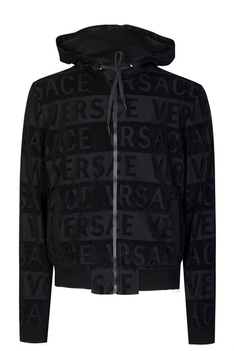 versace velour jacket|Versace black denim jacket.